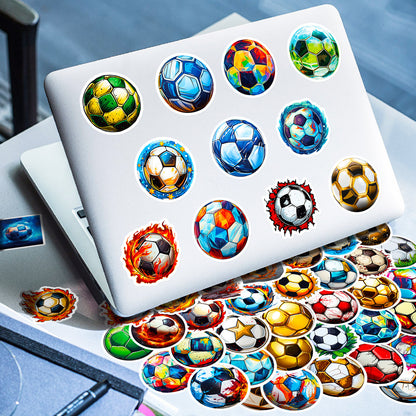 ⚽️ 50Pcs Football Stickers – Cool Waterproof PVC for Bottles, Laptops & More Kawaii Stickers