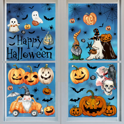 Spooktacular Halloween Window Stickers – Double-Sided Static Cling Décor for Glass Doors & Windows 👻🕷️ Kawaii Stickers