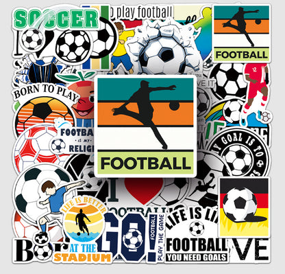Football Stickers – 50Pcs Sport Designs – High-Definition Waterproof PVC – For Water Bottles, Laptops, Skateboards, Suitcases, Phones – Kawaii Stickers Kawaii Stickers