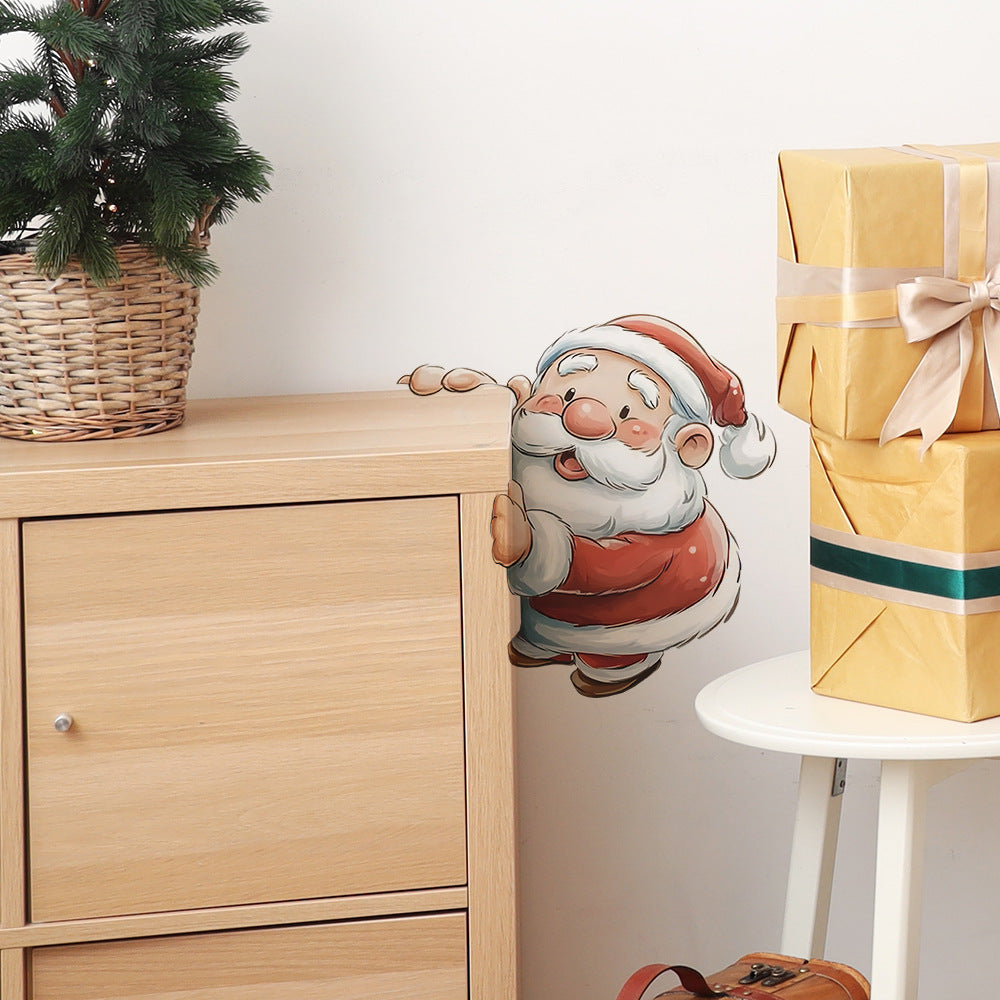 🎅 Watercolor Cute Santa Christmas Stickers – Removable & Self-Adhesive Home Decor 🎄 Kawaii Stickers
