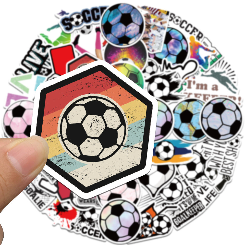 Football Stickers – 50Pcs Sport Designs – High-Definition Waterproof PVC – For Water Bottles, Laptops, Skateboards, Suitcases, Phones – Kawaii Stickers Kawaii Stickers