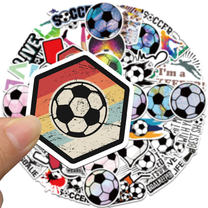 Football Stickers – 50Pcs Sport Designs – High-Definition Waterproof PVC – For Water Bottles, Laptops, Skateboards, Suitcases, Phones – Kawaii Stickers Kawaii Stickers