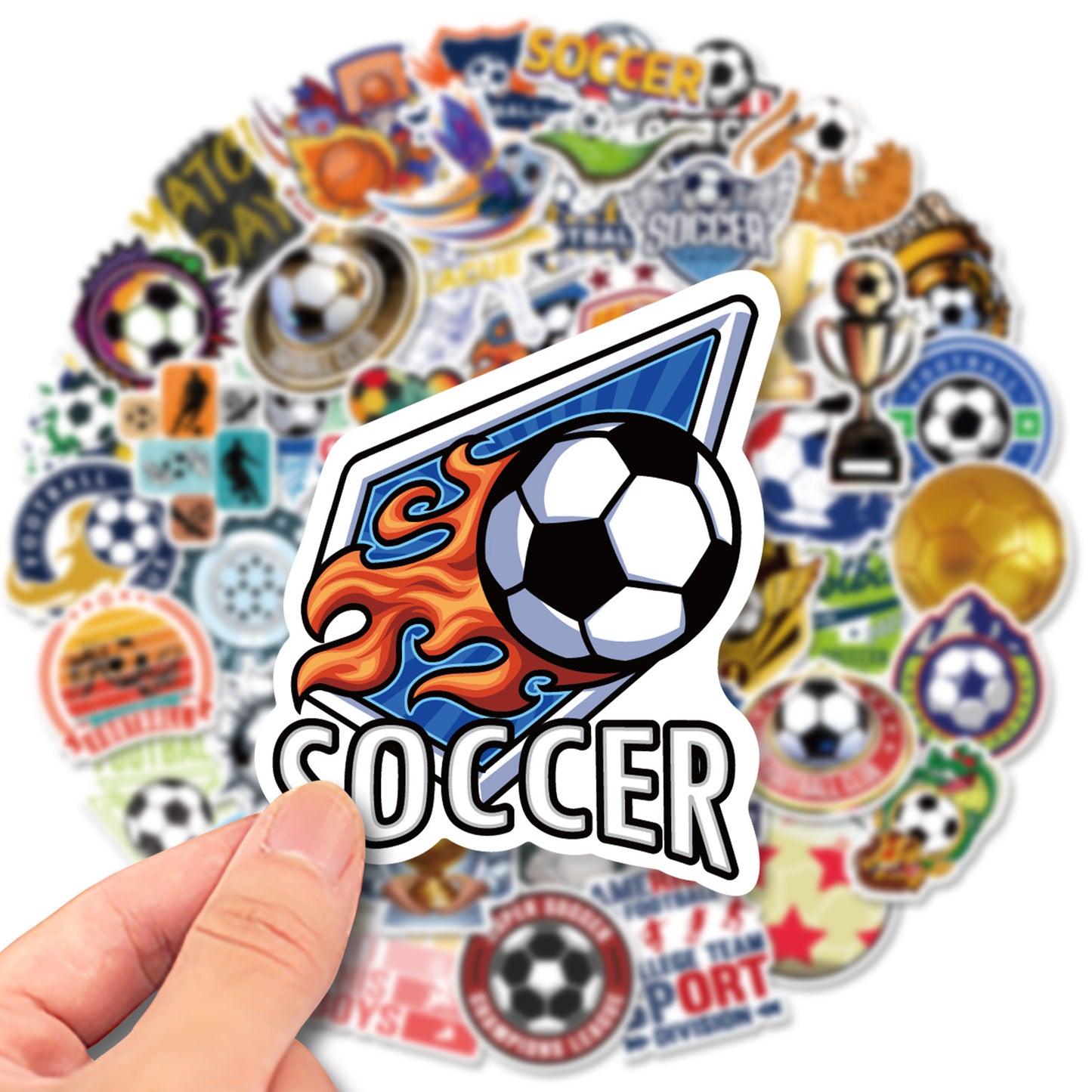 🏆 50Pcs Trophy Football Stickers – World Cup & European Cup Edition ⚽✨ Kawaii Stickers