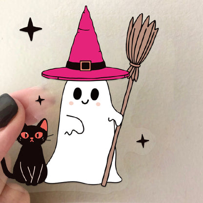 50Pcs Cute Pink Halloween Stickers Pack 🎃 Waterproof Transparent PET for Journals, Laptops & Guitars Kawaii Stickers