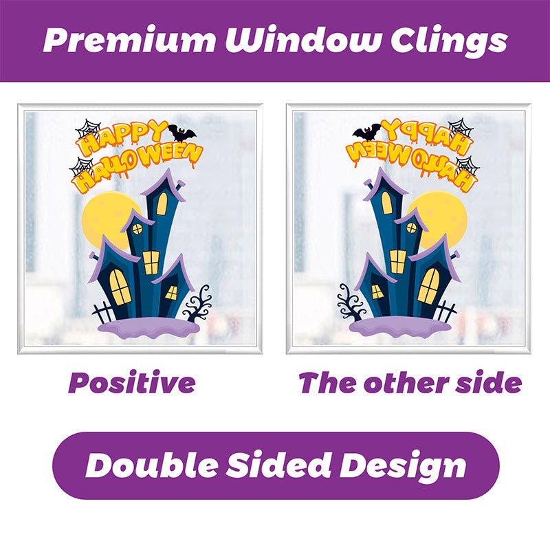 Spooktacular Halloween Window Stickers – Double-Sided Static Cling Décor for Glass Doors & Windows 👻🕷️ Kawaii Stickers