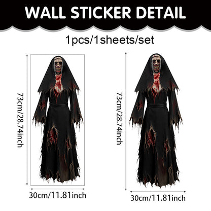 🎃 Halloween Stickers Ghost Witch Silhouette Party PVC Self-Adhesive Wall Decals 👻 Ghost Stickers B*1set Kawaii Stickers