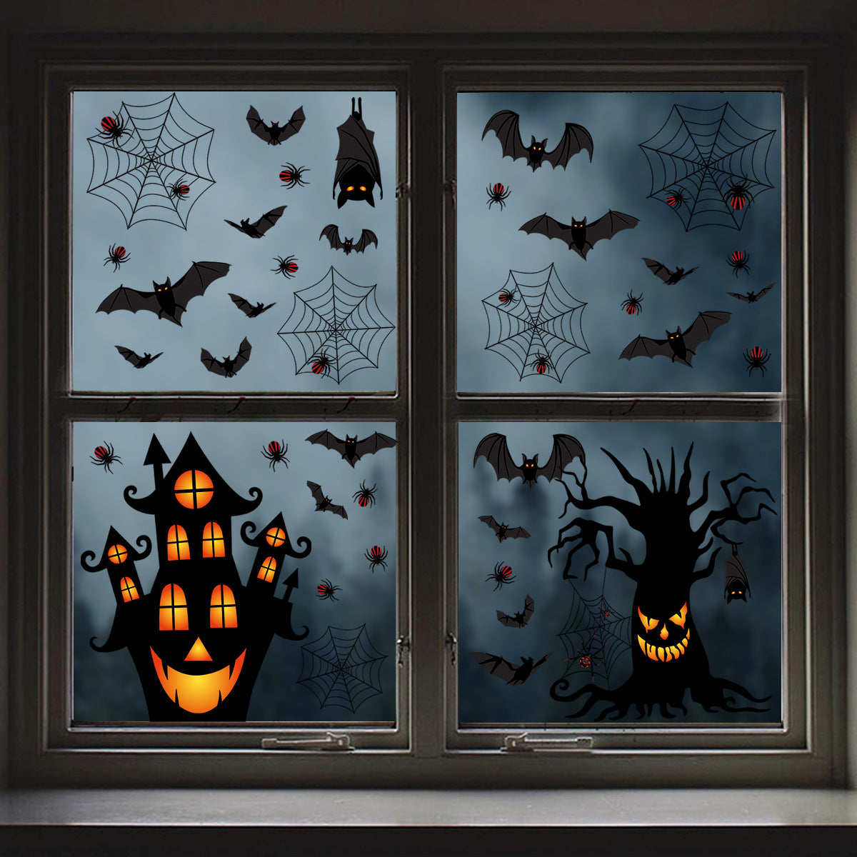 🎃 Halloween Window Stickers – Ghost & Turkey Static Clings for Party Decor 👻🦃 Kawaii Stickers