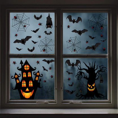 🎃 Halloween Window Stickers – Ghost & Turkey Static Clings for Party Decor 👻🦃 Kawaii Stickers