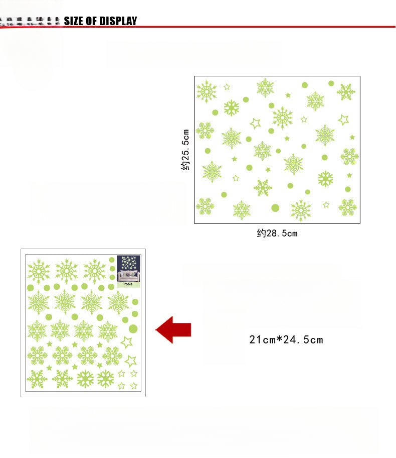 🌟 Christmas Glow-in-the-Dark Snowflake Window Stickers – Kids Room & Dorm Décor 🎅✨ Kawaii Stickers