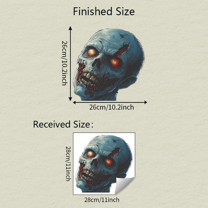 🧟‍♂️ Halloween Zombie Static Window Stickers – Super Scary Glass Decoration 🎃 28*28cm Kawaii Stickers