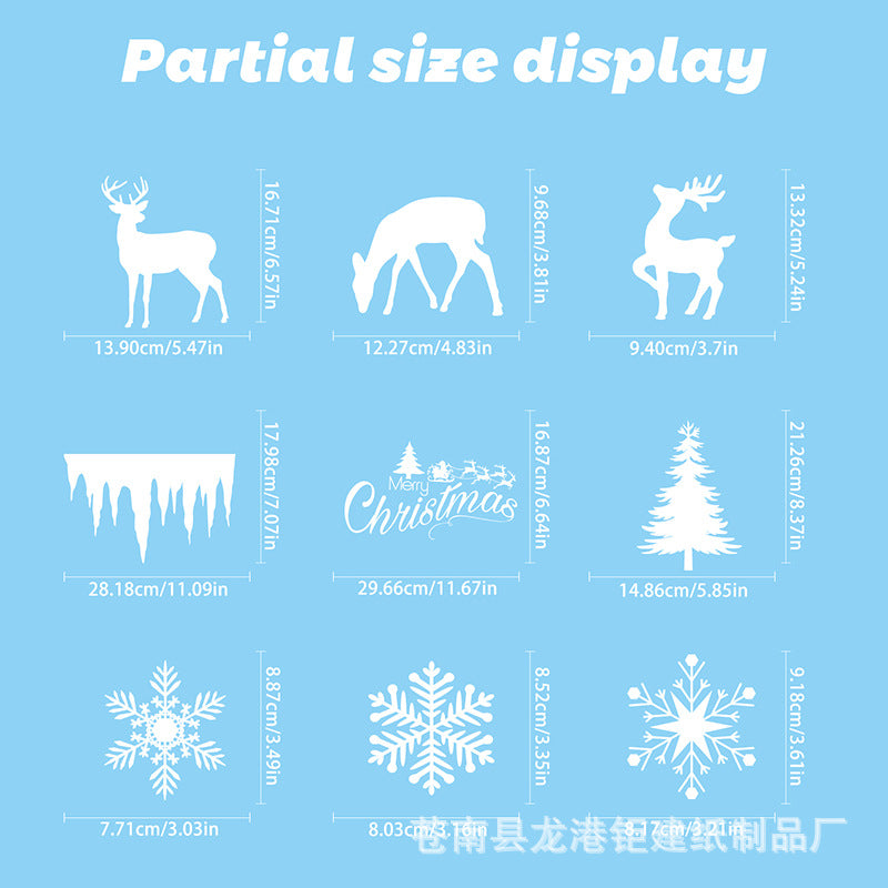 🎄 White & Blue Snowflake Window Stickers – Static Cling Christmas Window Decals for Holiday Decor 🎄 Kawaii Stickers