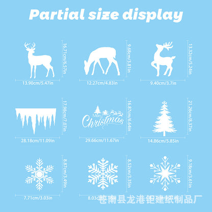 🎄 White & Blue Snowflake Window Stickers – Static Cling Christmas Window Decals for Holiday Decor 🎄 Kawaii Stickers