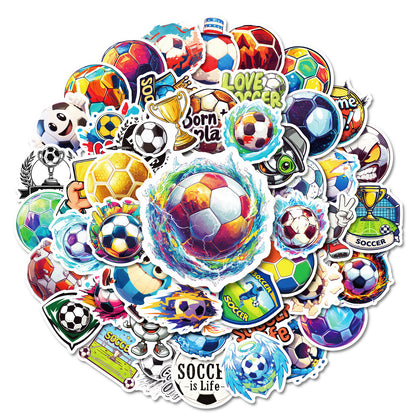 50PCS Football Stickers ⚽ Graffiti Sport Pack – Waterproof & Cool Kawaii Stickers