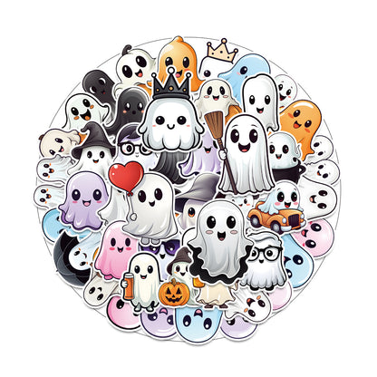 Halloween Stickers Set –Cute Ghost Designs for DIY Lovers (50pcs)
