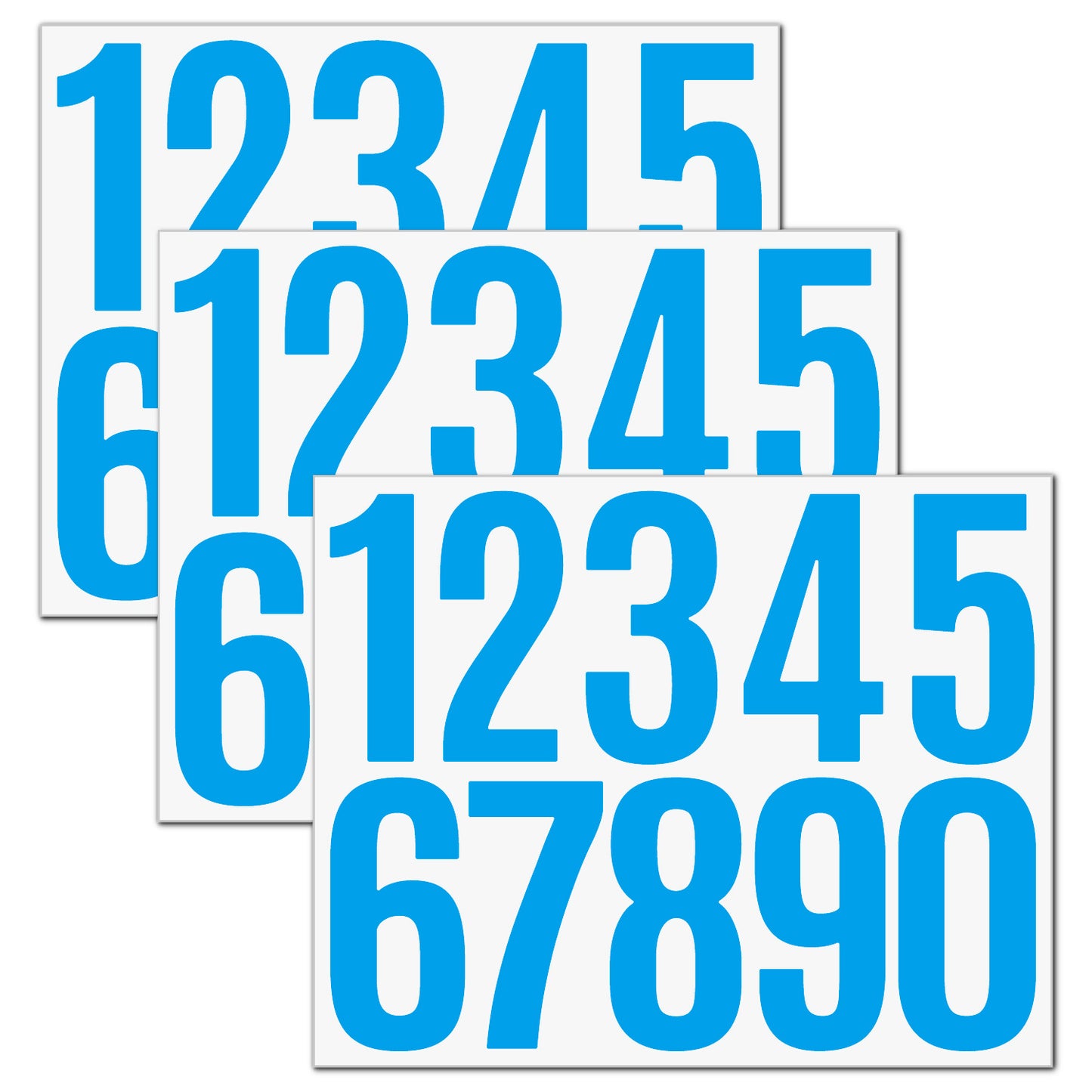 3inch Alphabet Number Stickers Car Mailbox Logo Waterproof Stickers Large Letter Stickers Numbers-Blue*3 21*16.8cm Kawaii Stickers