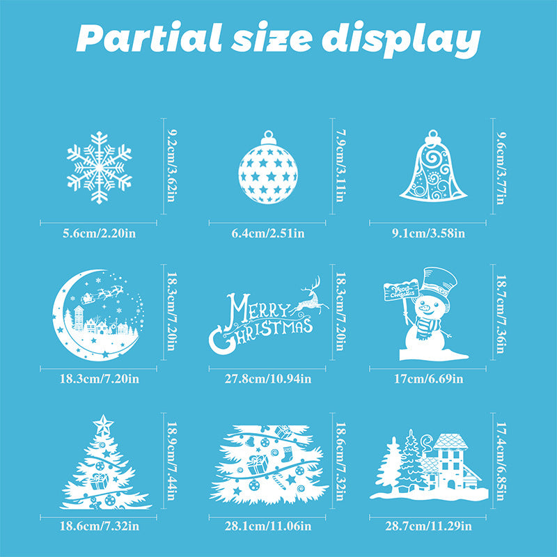 Snowflake Window Stickers ❄️ Christmas Reindeer & Santa Static Cling Stickers for Windows | Large Snowflake Stickers Window Decor Kawaii Stickers
