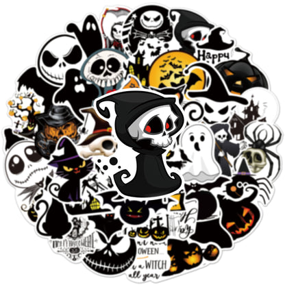 Halloween Stickers Black Ghost Graffiti Halloween Sticker Pack 50pcs