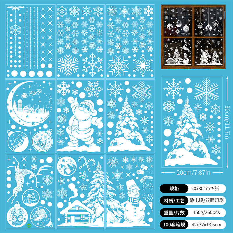 🎄 White & Blue Snowflake Window Stickers – Static Cling Christmas Window Decals for Holiday Decor 🎄 SD2313 Kawaii Stickers