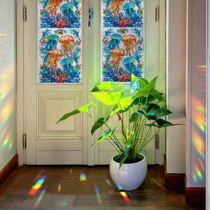 🌊 Holographic Dreamy Jellyfish & Coral Window Stickers – Ocean Vibes for Your Bathroom 🌊 Kawaii Stickers