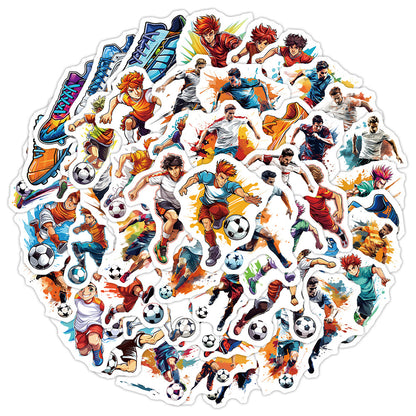 50PCS Football Stickers ⚽ Waterproof Graffiti Set for Laptops & Bottles Kawaii Stickers