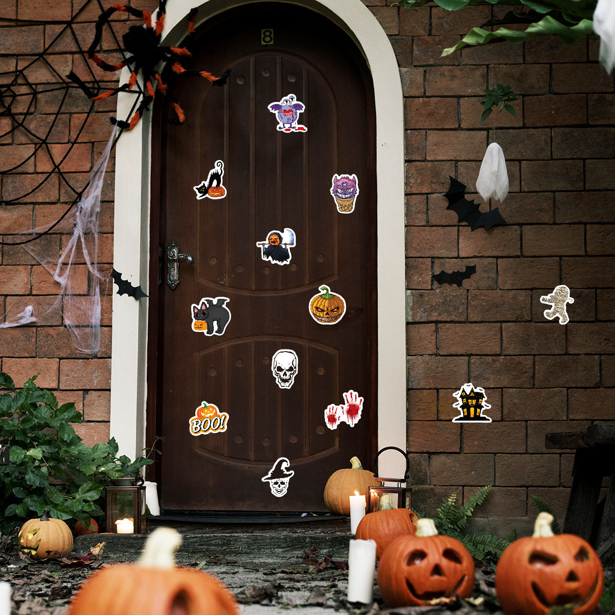 🕸️ Halloween Stickers Cartoon Graffiti Holographic Vinyl Set – 50PCS 🎃👻✨ Kawaii Stickers