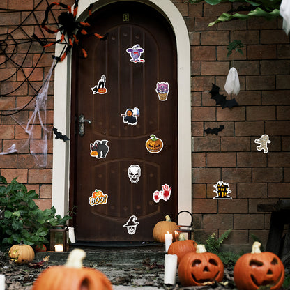 🕸️ Halloween Stickers Cartoon Graffiti Holographic Vinyl Set – 50PCS 🎃👻✨ Kawaii Stickers