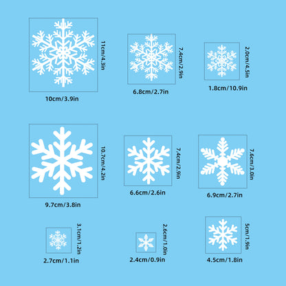 🎄 White & Blue Snowflake Window Stickers – Static Cling Christmas Window Decals for Holiday Decor 🎄 Kawaii Stickers