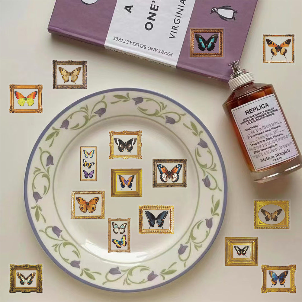 52pcs Vintage Butterfly Stickers Pack – Waterproof for Journal, Laptop & Guitar – Kawaii Stickers Kawaii Stickers