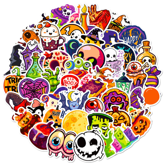 Halloween Stickers – 50pcs Green Hand & Spooky DIY Halloween Stickers