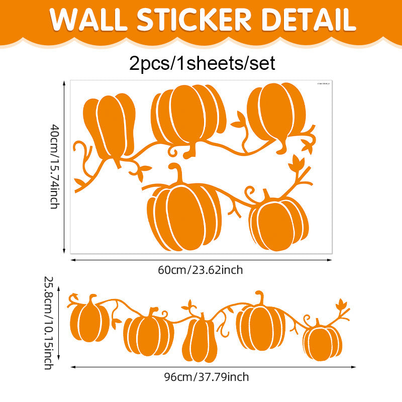 🎃 Cute Halloween Pumpkin Window Stickers – Autumn Glass Décor PVC Self-Adhesive Orange pumpkin Kawaii Stickers