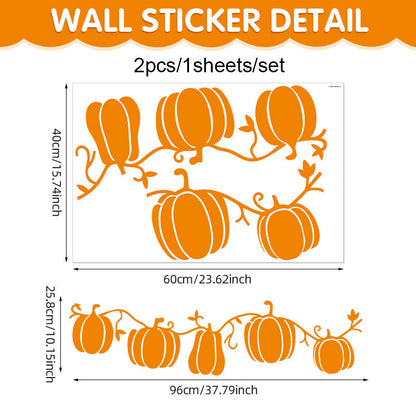🎃 Cute Halloween Pumpkin Window Stickers – Autumn Glass Décor PVC Self-Adhesive Orange pumpkin Kawaii Stickers