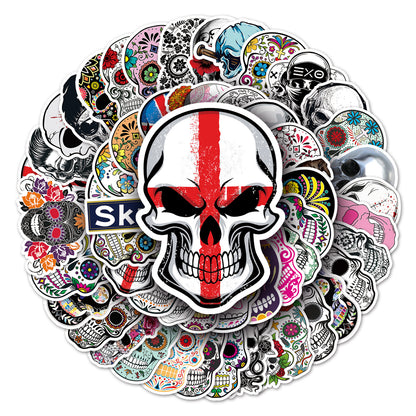 Halloween Stickers – 50pcs Colorful Skull Halloween Stickers Set 💀