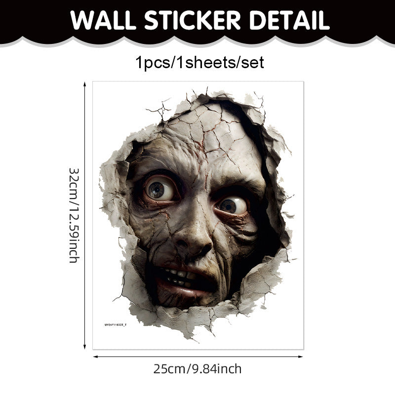 🎃 Halloween Stickers Ghost Witch Silhouette Party PVC Self-Adhesive Wall Decals 👻 Ghost Stickers C*1set Kawaii Stickers