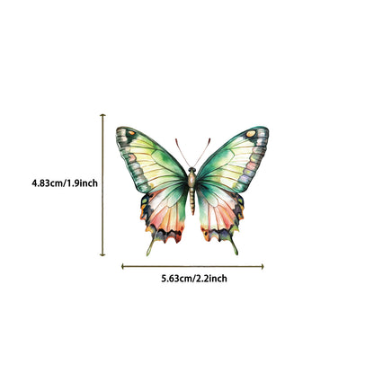 🦋🌈 50pcs Colorful Transparent Butterfly Stickers | Waterproof PET Stickers for Journals, Notebooks, Cups ☕, Guitars & DIY Crafts 🎨✨ Kawaii Stickers