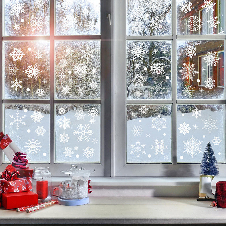 ❄️ Christmas & New Year Snowflake Window Stickers | Static Cling Glass Decals 🎄✨ Kawaii Stickers
