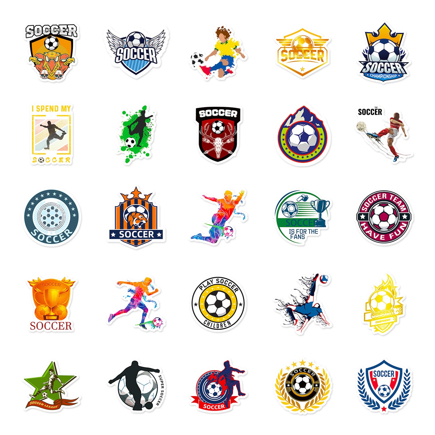 Football Stickers World Cup Series 50PCS – Premium Waterproof Decor🏆 Kawaii Stickers