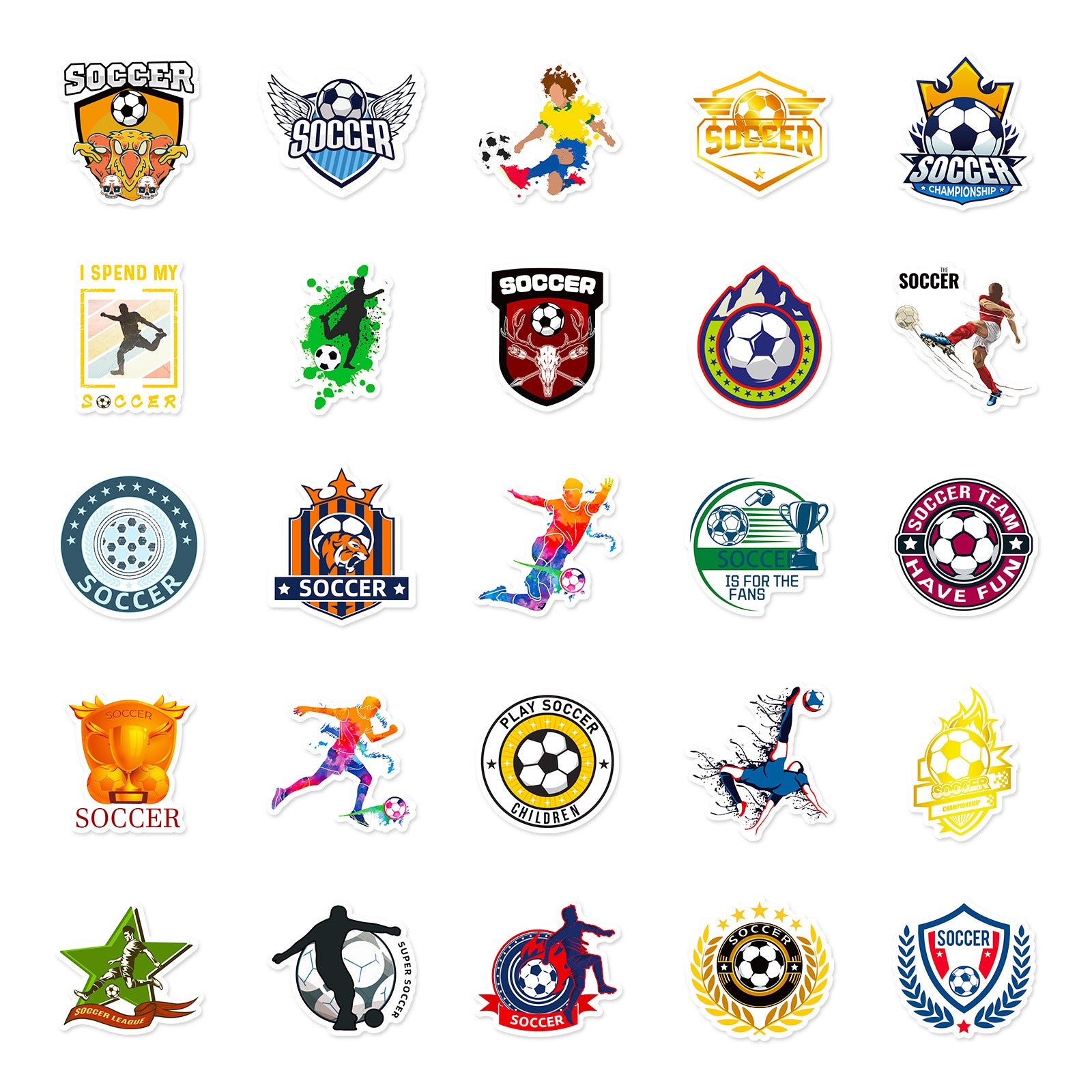 Football Stickers World Cup Series 50PCS – Premium Waterproof Decor🏆 Kawaii Stickers