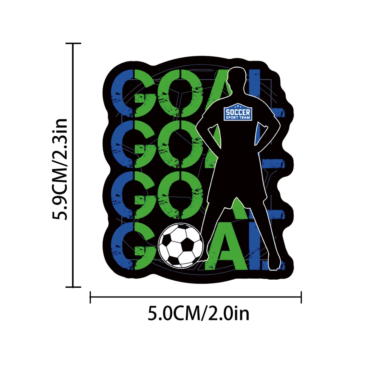 Football Stickers – 50Pcs Sport Designs – High-Definition Waterproof PVC – For Water Bottles, Laptops, Skateboards, Suitcases, Phones – Kawaii Stickers Kawaii Stickers