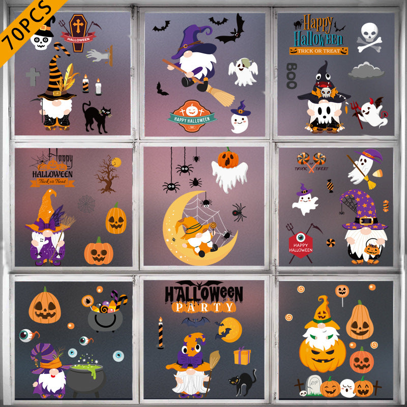 Halloween Window Stickers-Spooky Haunted Castle – Double-Sided Static Cling Ghost, Pumpkin & Zombie Glass Décor 👻🕸️ Kawaii Stickers