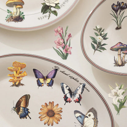 50pcs Transparent Vintage Butterfly & Plant Stickers | Waterproof PET Stickers for Journals, Notebooks, Cups & Guitars Kawaii Stickers