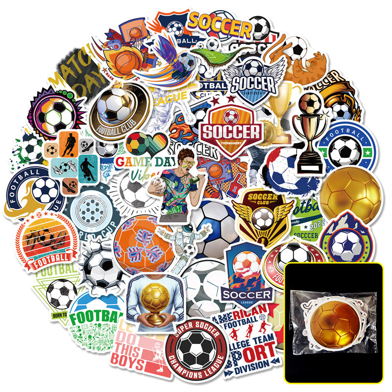 🏆 50Pcs Trophy Football Stickers – World Cup & European Cup Edition ⚽✨ Kawaii Stickers