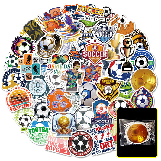 🏆 50Pcs Trophy Football Stickers – World Cup & European Cup Edition ⚽✨ Kawaii Stickers