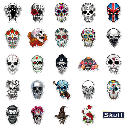 Halloween Stickers – 50pcs Colorful Skull Halloween Stickers Set 💀