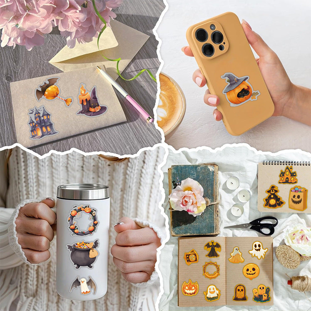 🎃 200PCS Halloween Stickers Gift Box – Holographic Vinyl Graffiti Waterproof Set 👻✨ Kawaii Stickers