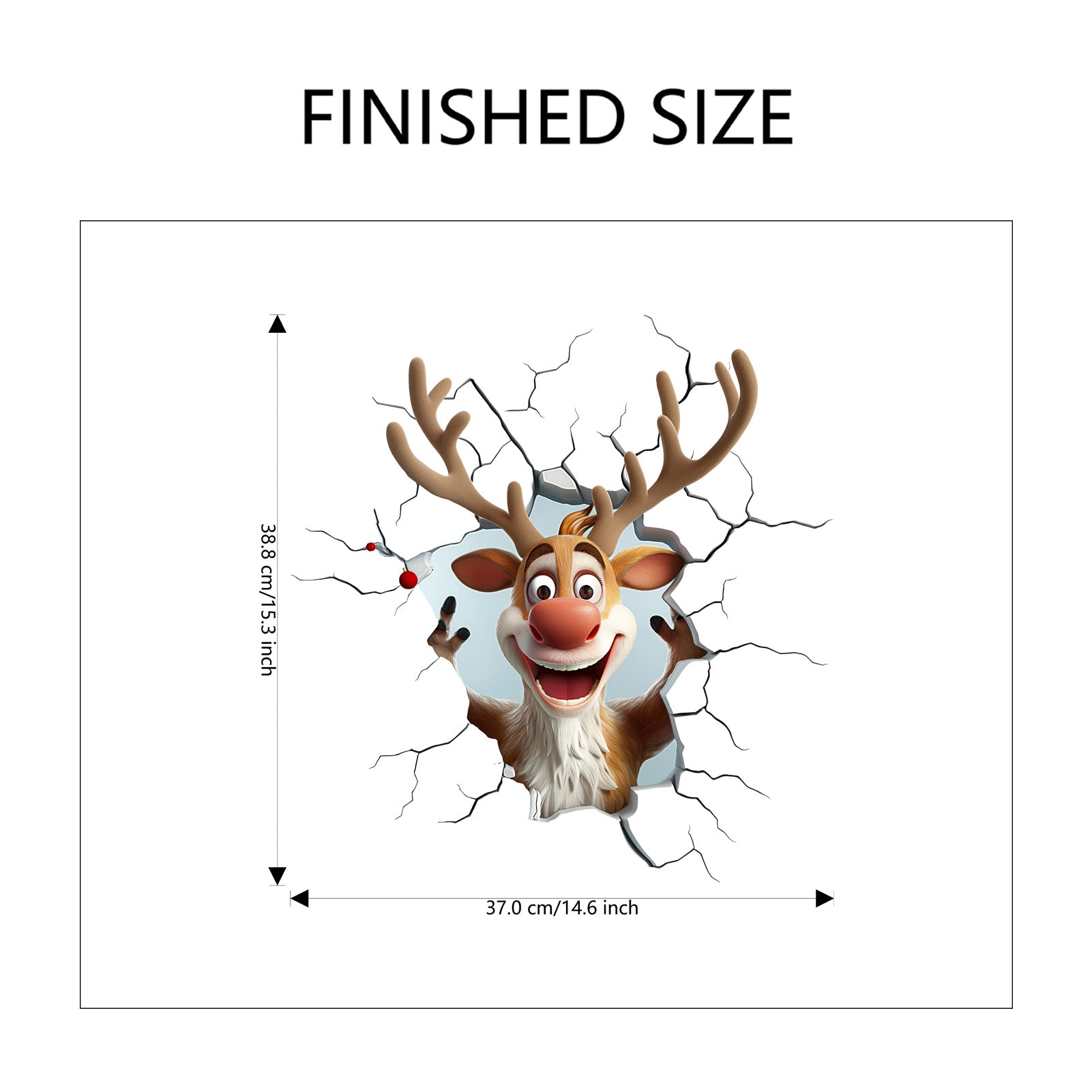 🎅 Large Cartoon Santa Claus Christmas Wall Stickers – Festive Reindeer & Christmas Tree Design 🎄✨ Kawaii Stickers