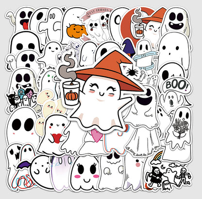 Halloween Stickers – Spooky Ghost Graffiti Decals 50pcs