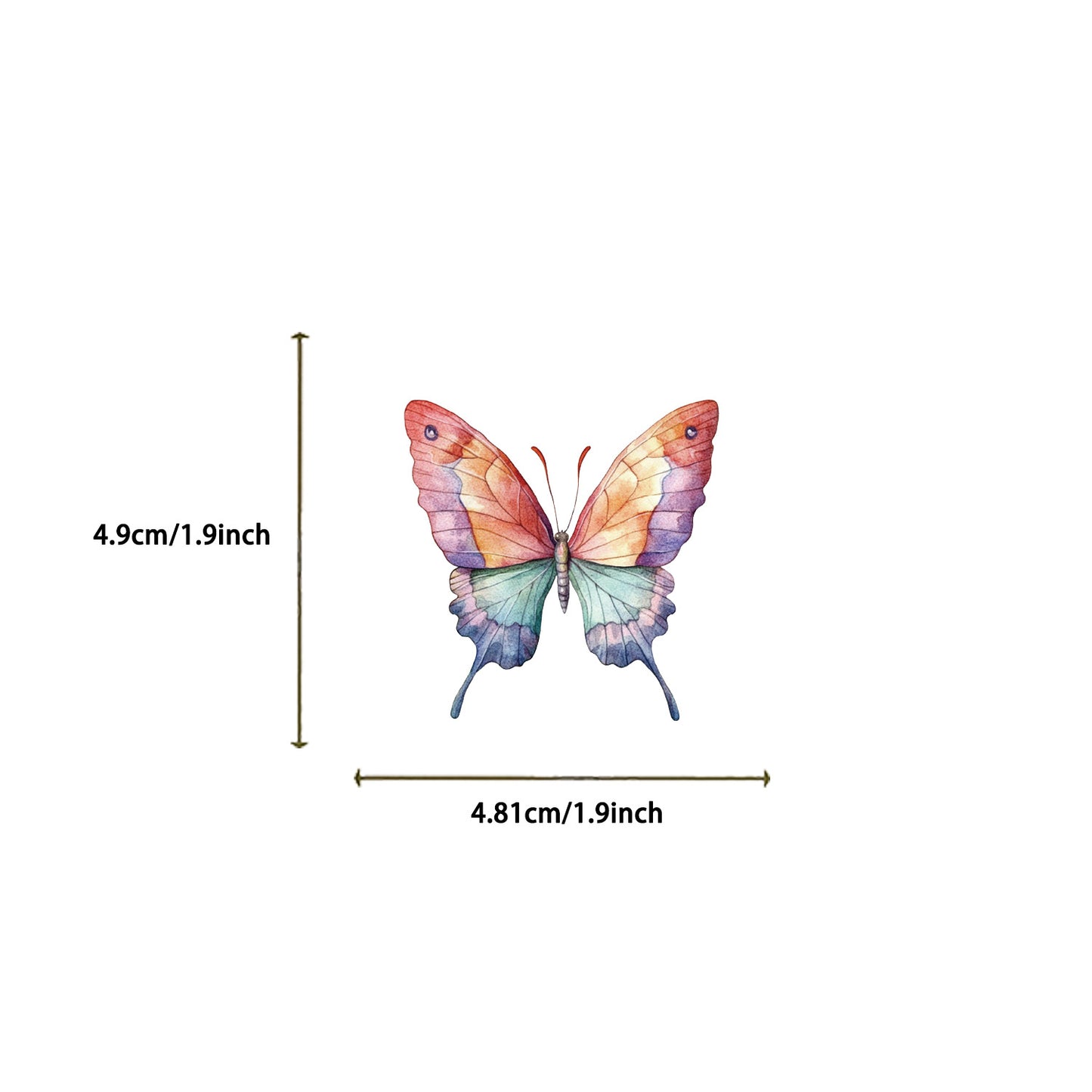 🦋 50 Pcs Transparent Butterfly Stickers Book Waterproof PET Insect Stickers for Water Bottles, Laptops, Journals, Guitars and Scrapbooking Kawaii Stickers