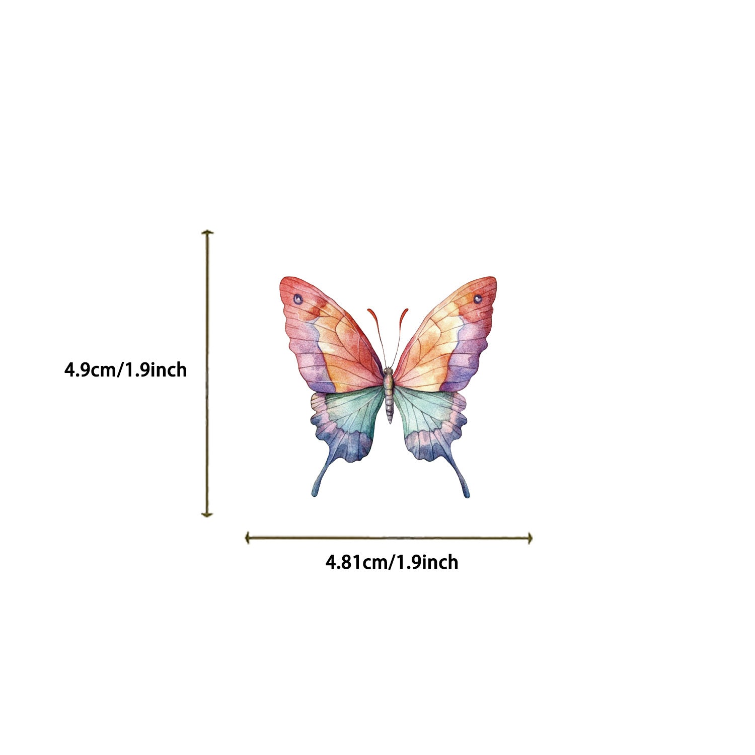 🦋 50 Pcs Transparent Butterfly Stickers Book Waterproof PET Insect Stickers for Water Bottles, Laptops, Journals, Guitars and Scrapbooking Kawaii Stickers