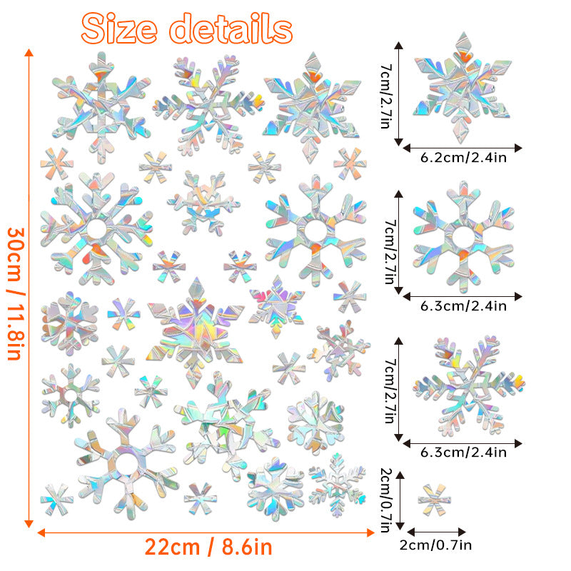 🎄 Holographic Snowflake Window Stickers – Christmas Reindeer & Festive Glass Decor ❄️✨ Kawaii Stickers