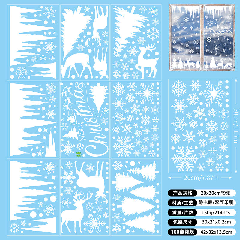 🎄 White & Blue Snowflake Window Stickers – Static Cling Christmas Window Decals for Holiday Decor 🎄 SD2317 Kawaii Stickers